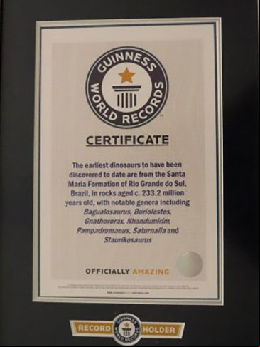 O certificado do Guinness reforçou o Sul do país como um dos principais focos de atenção na pesquisa dos fósseis. O Brasil disputa com Argentina e Madagascar o protagonismo no ramo.